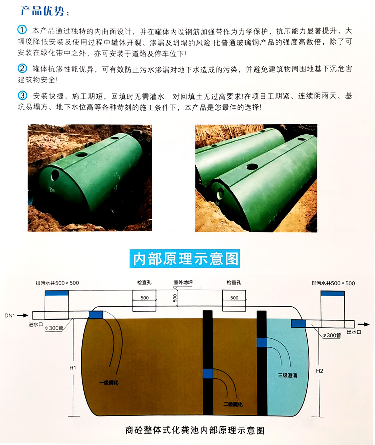 西秀玻璃钢化粪池